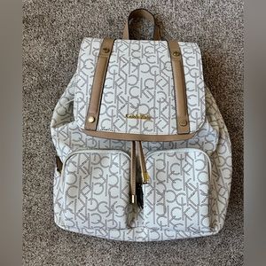 Calvin Klein medium cream/white/tan backpack